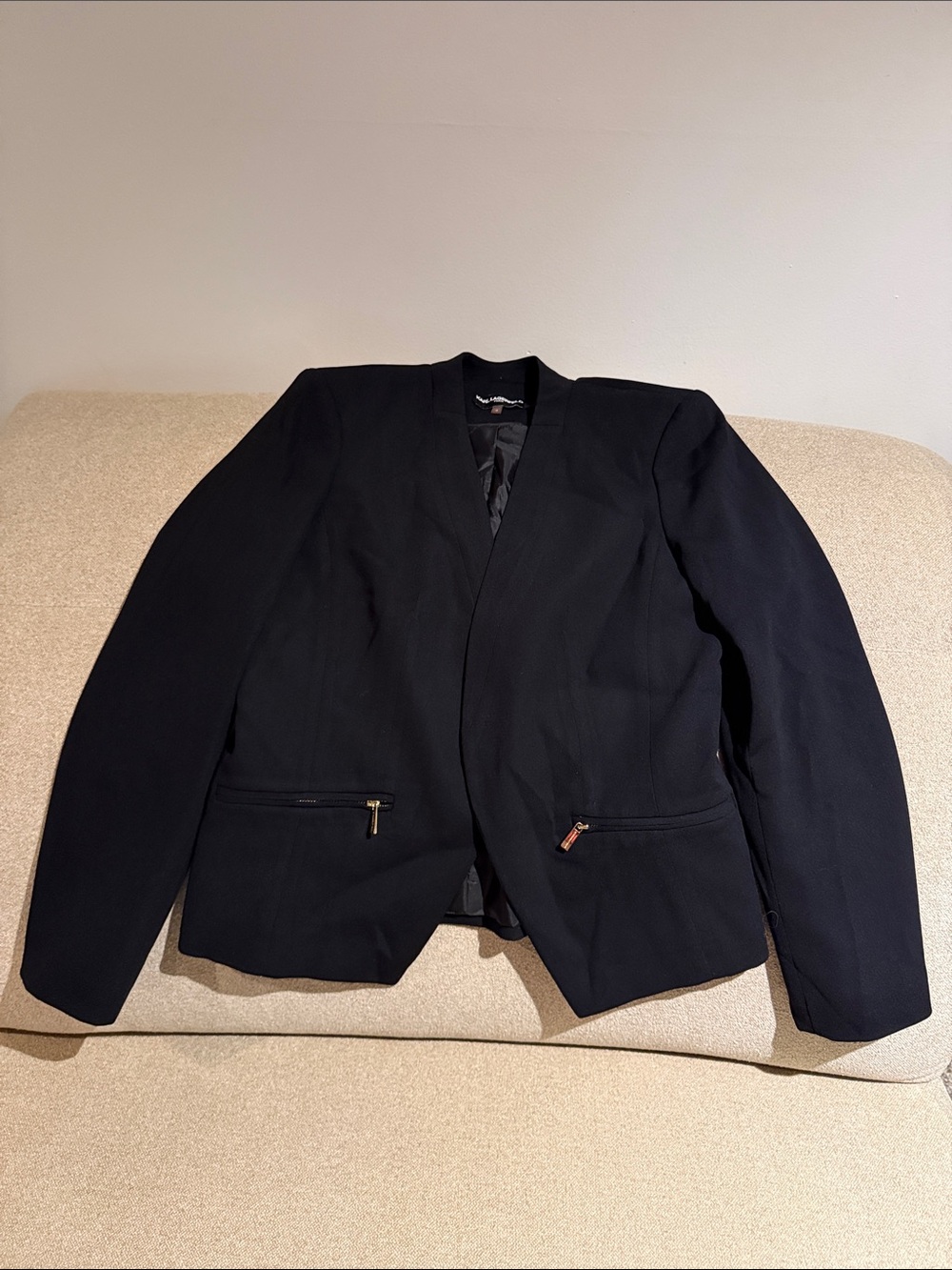Karl Lagerfeld Black Women's Blazer with Zip Pockets